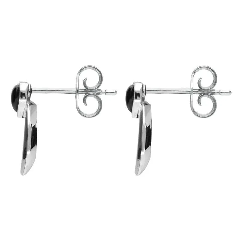 Sterling Silver Whitby Jet Small Heart Circle Stud Earrings sold by Jura Watches product image thumbnail 2