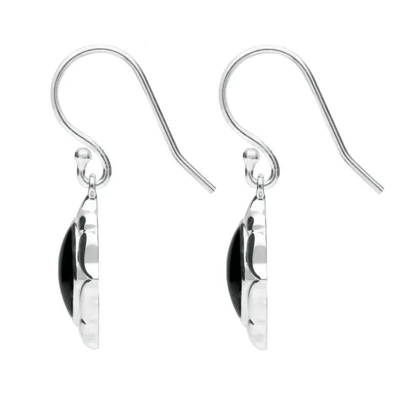 Sterling Silver Whitby Jet Cushion Fancy Edged Drop Earrings sold by Jura Watches product image thumbnail 2