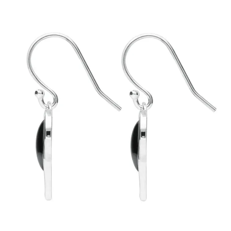 Sterling Silver Whitby Jet Open Heart Twist Hook Earrings sold by Jura Watches product image thumbnail 2