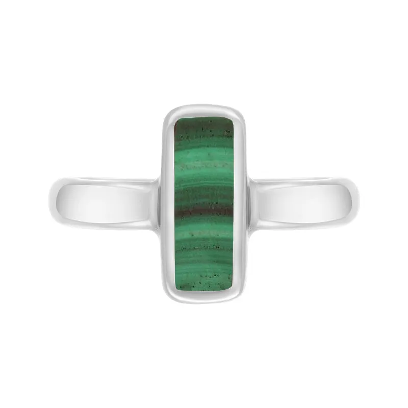 Sterling Silver Malachite Slim Oblong Ring sold by Jura Watches product image thumbnail 3
