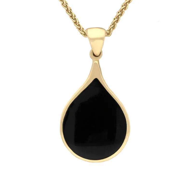 9ct Yellow Gold Whitby Jet Balloon Shaped Necklace sold by Jura Watches