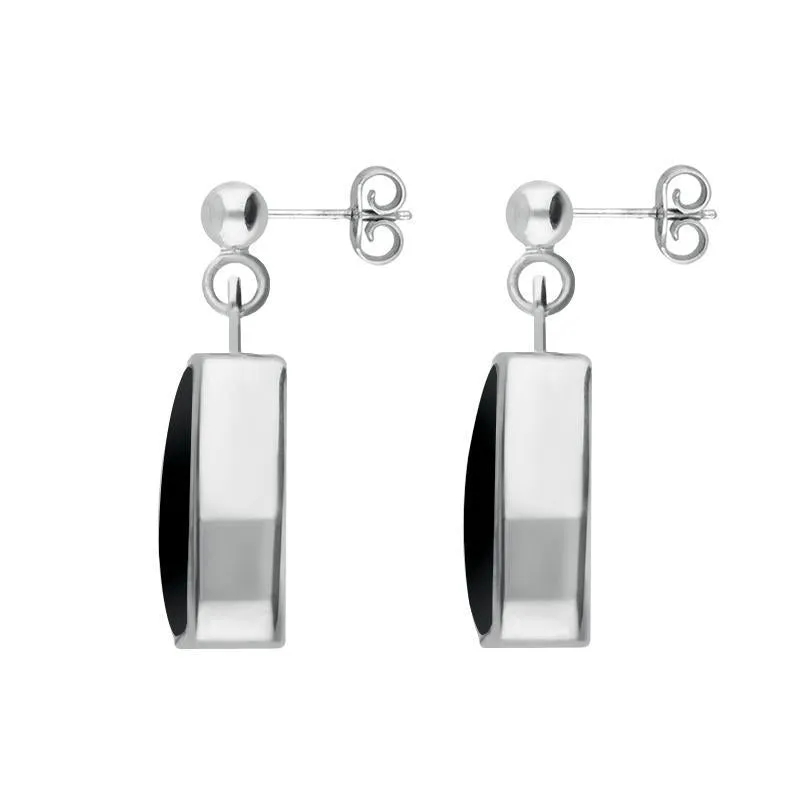 Sterling Silver Whitby Jet Dinky Barrel Drop Earrings sold by Jura Watches product image thumbnail 2
