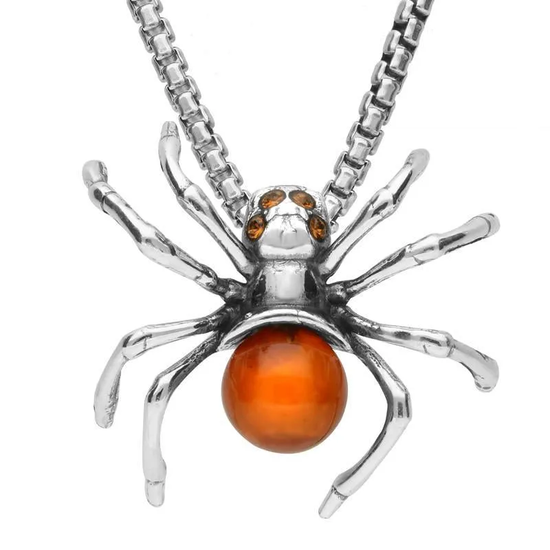 Sterling Silver Amber Spider Necklace sold by Jura Watches