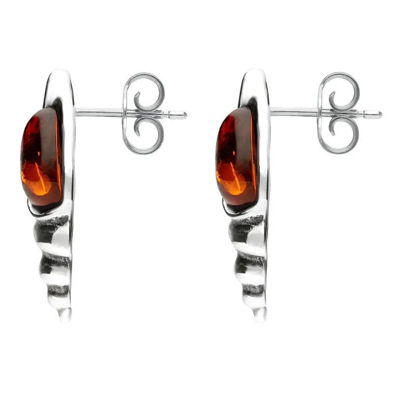 Sterling Silver Amber Shell Stud Earrings sold by Jura Watches product image thumbnail 2