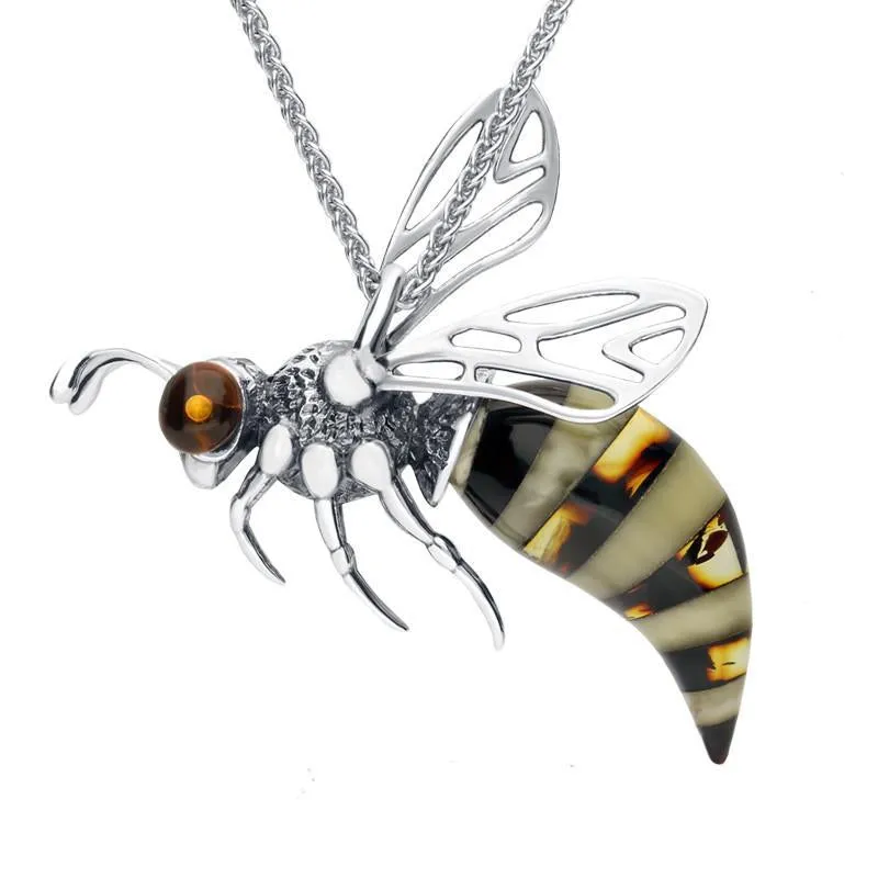 Sterling Silver Amber Mixed Bee Necklace sold by Jura Watches