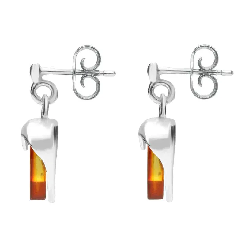 Sterling Silver Amber Small Heart Earrings sold by Jura Watches product image thumbnail 2