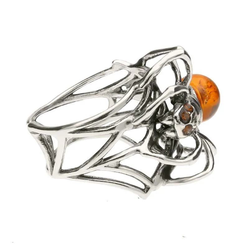 Sterling Silver Amber Spider Web Style Ring sold by Jura Watches product image thumbnail 2