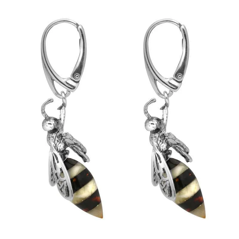 Sterling Silver Amber Body Bee Drop Earrings sold by Jura Watches product image thumbnail 2
