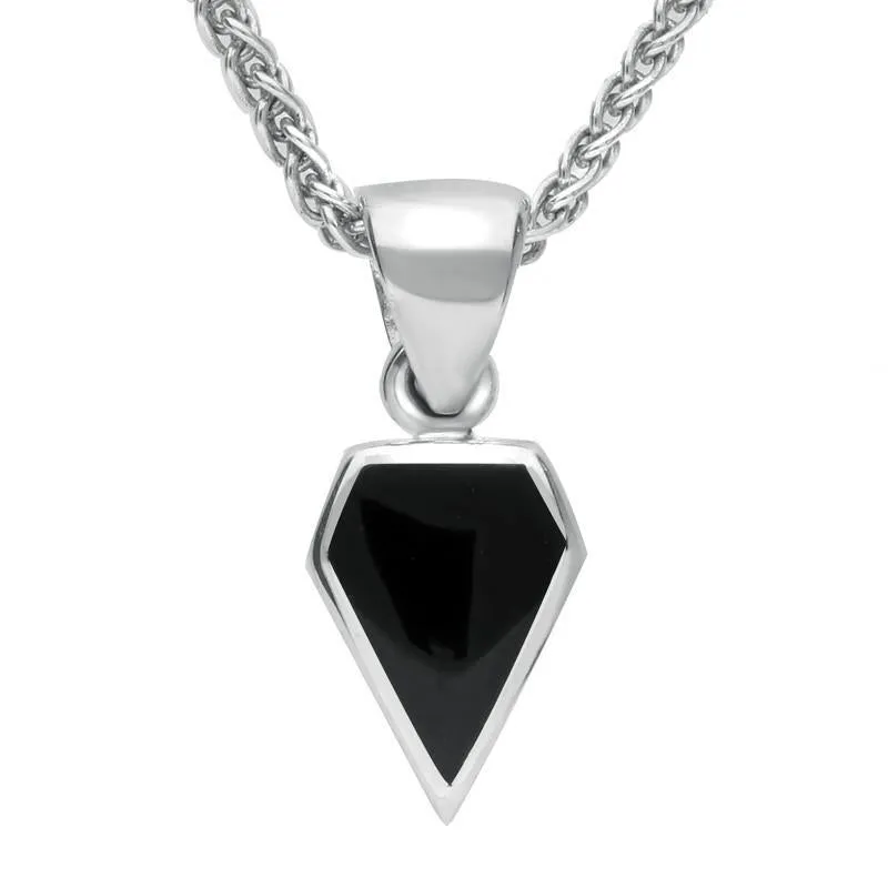 Sterling Silver Whitby Jet Small Kite Necklace sold by Jura Watches
