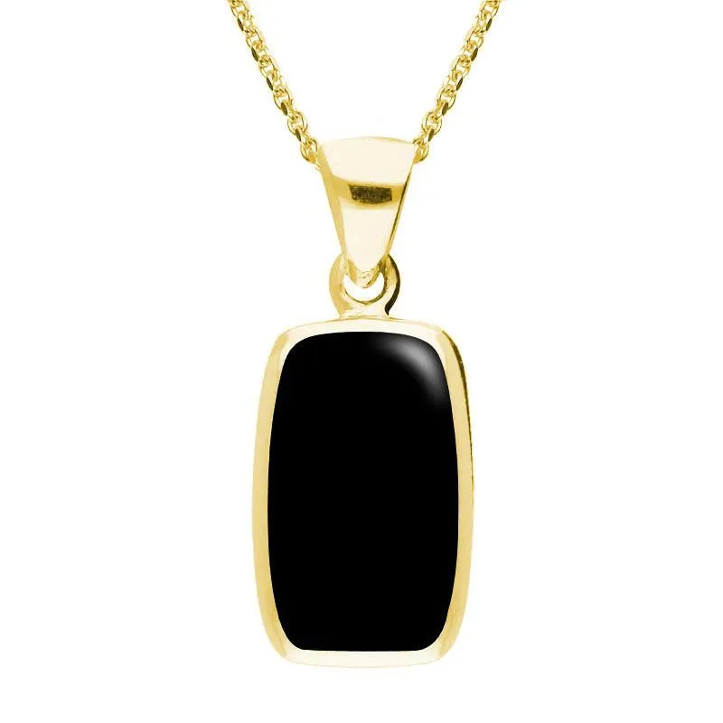 9ct Yellow Gold Whitby Jet Dinky Barrel Necklace sold by Jura Watches