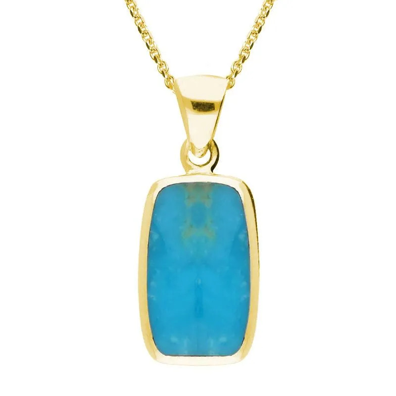 9ct Yellow Gold Turquoise Dinky Barrel Necklace sold by Jura Watches