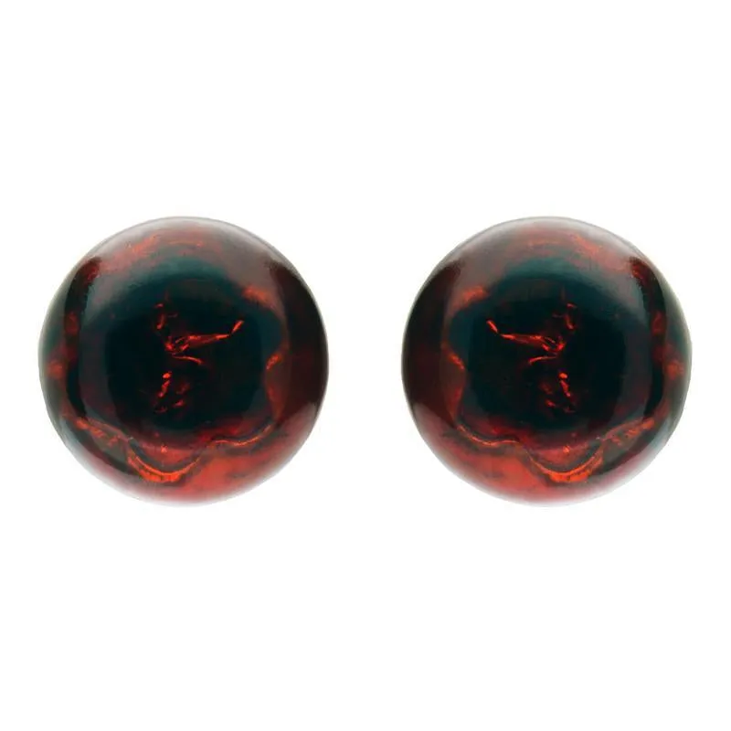 Sterling Silver Amber Round Domed Stud Earrings sold by Jura Watches