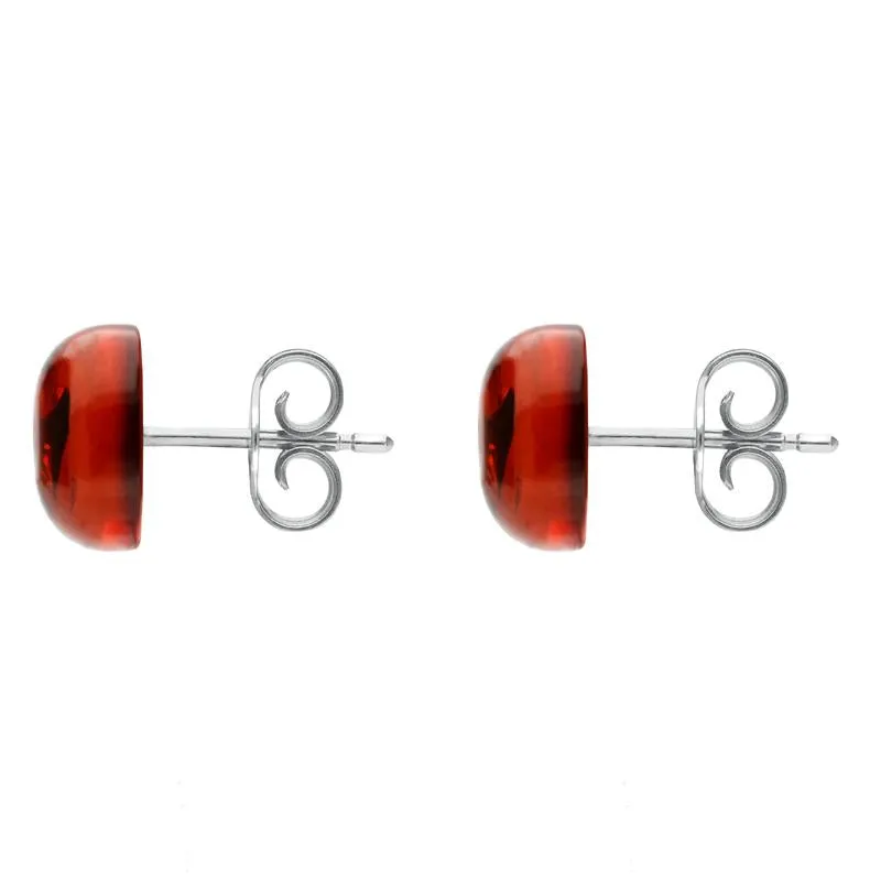 Sterling Silver Amber Round Domed Stud Earrings sold by Jura Watches product image thumbnail 2