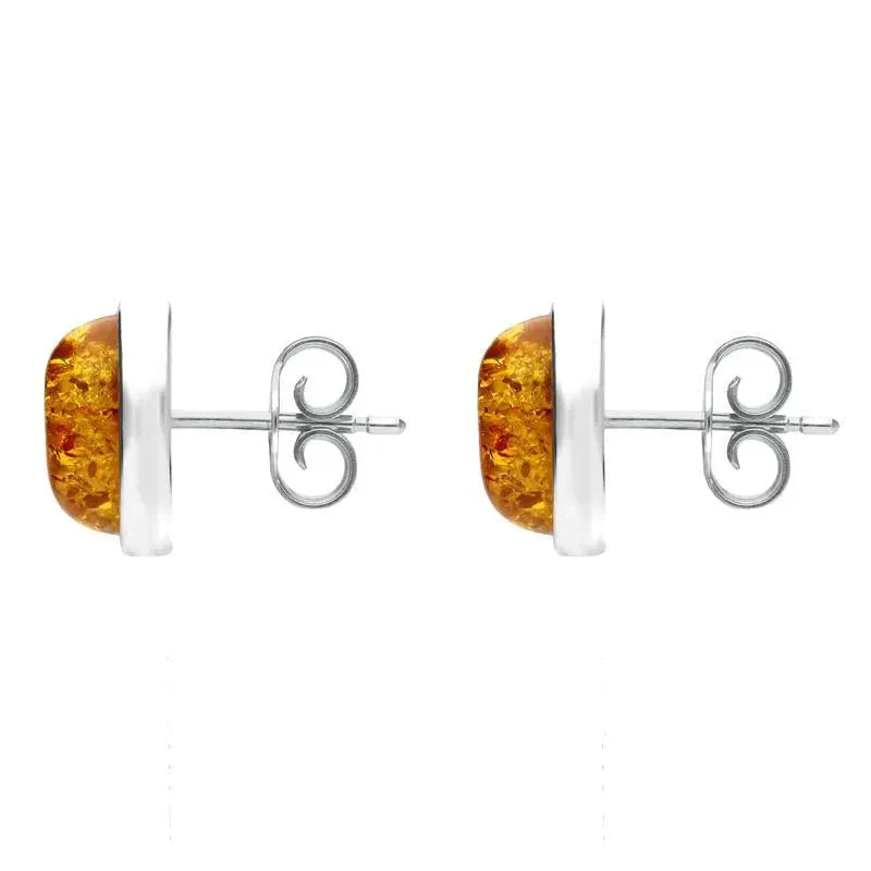 Sterling Silver Amber Framed Oval Stud Earrings sold by Jura Watches product image thumbnail 2