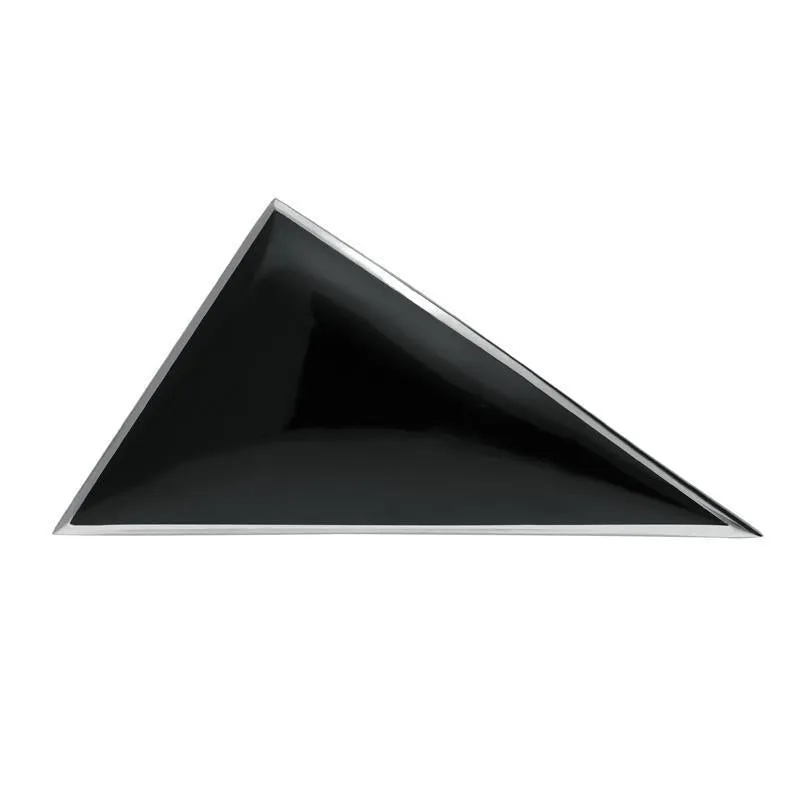 Sterling Silver Whitby Jet Contemporary Triangular Brooch sold by Jura Watches
