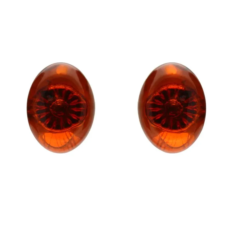 Sterling Silver Red Amber Oval Pebble Stud Earrings sold by Jura Watches