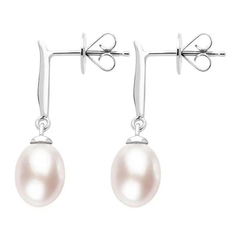Sterling Silver Pink Pearl Drop Earrings sold by Jura Watches product image thumbnail 2