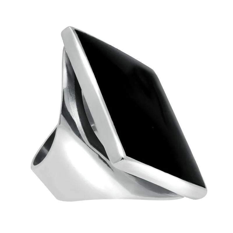 Sterling Silver Whitby Jet Large Rhombus Ring sold by Jura Watches product image thumbnail 2