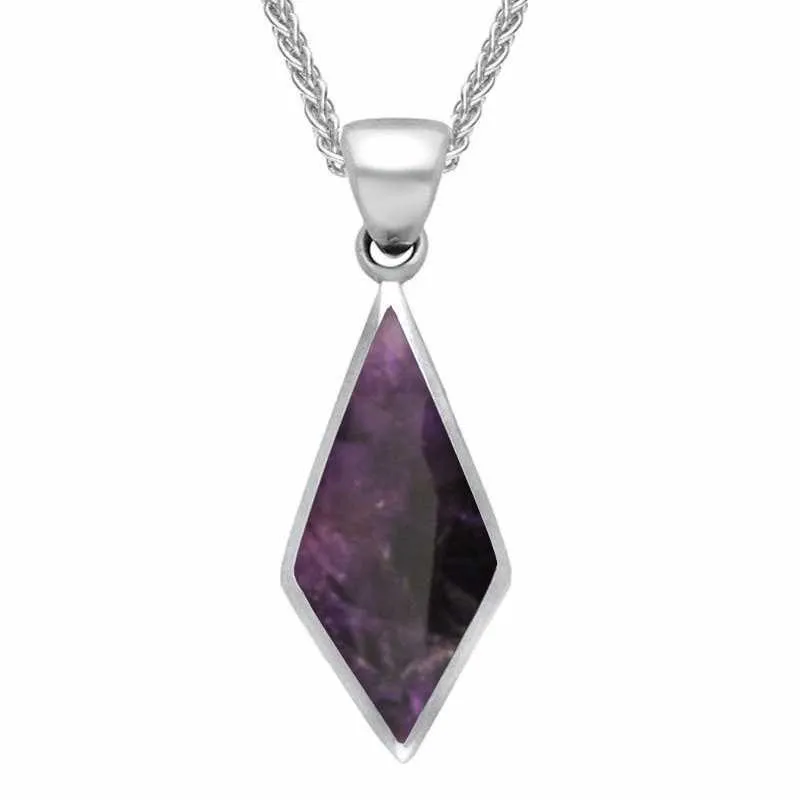 Sterling Silver Blue John Diamond Shaped Necklace sold by Jura Watches