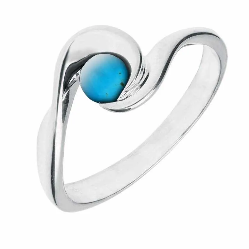 Sterling Silver Turquoise Wave Ring sold by Jura Watches