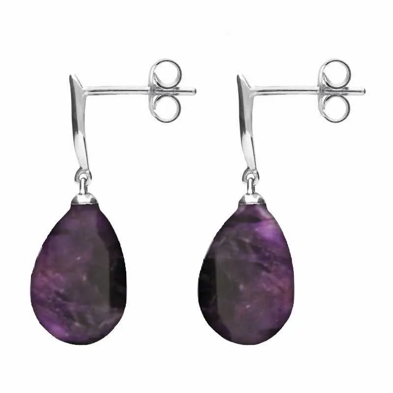 Sterling Silver Blue John Tapered Top Pear Drop Stud Earrings sold by Jura Watches product image thumbnail 2