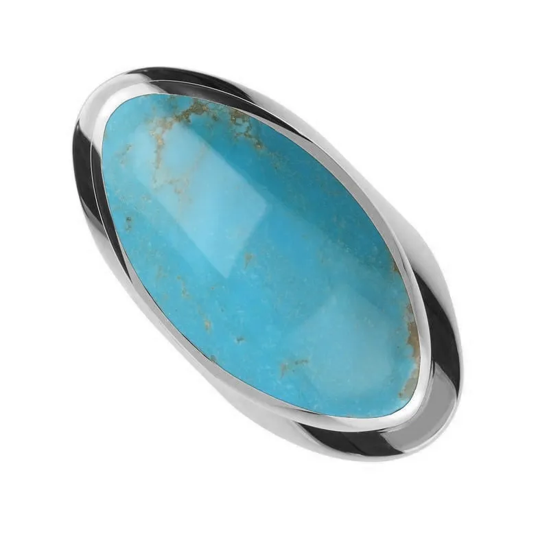 Sterling Silver Turquoise Large Oval Statement Ring sold by Jura Watches