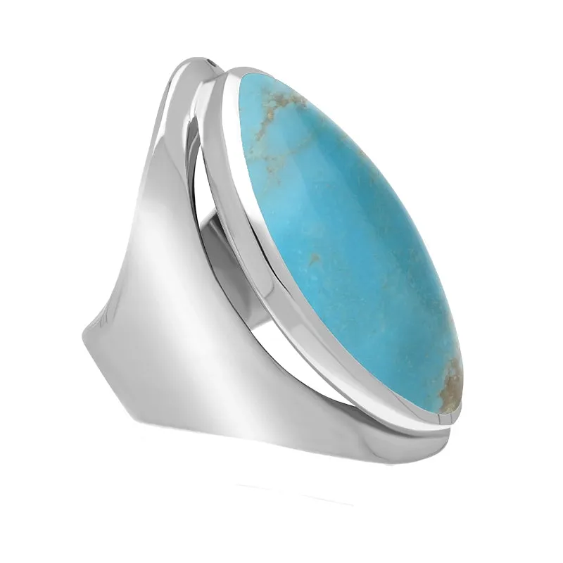 Sterling Silver Turquoise Large Oval Statement Ring sold by Jura Watches product image thumbnail 2