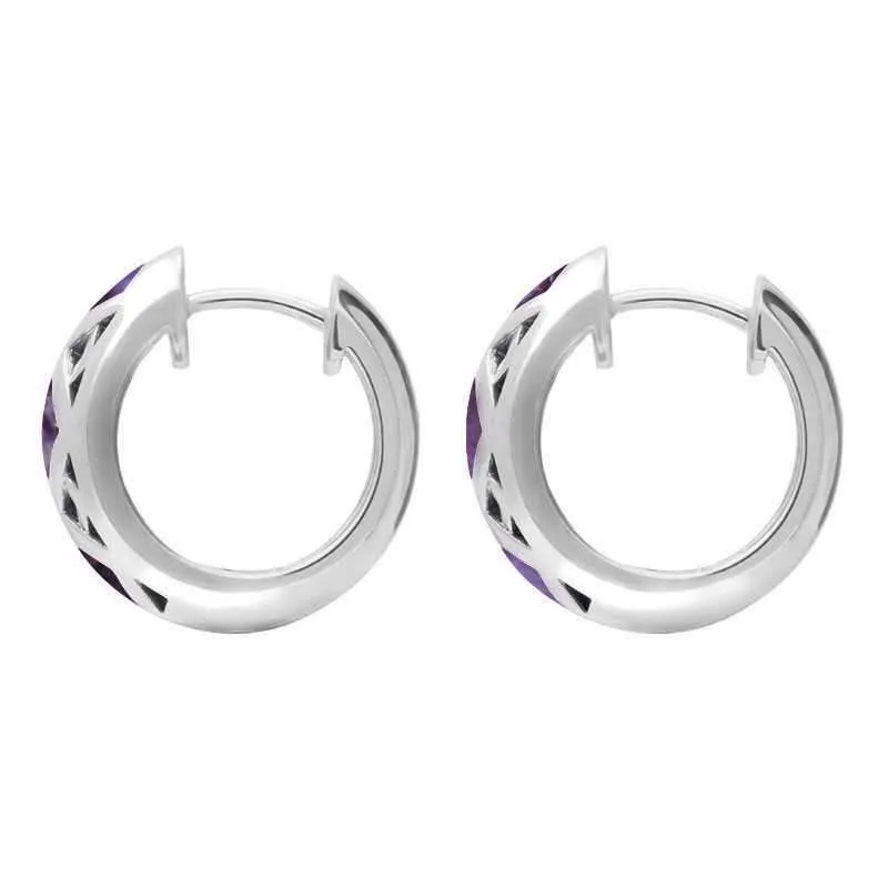 Sterling Silver Blue John Geometric Hoop Earrings sold by Jura Watches product image thumbnail 2