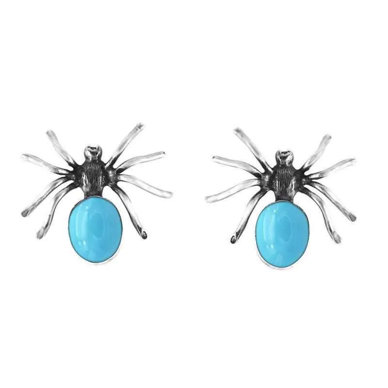 Sterling Silver Turquoise Spider Large Stud Earrings sold by Jura Watches