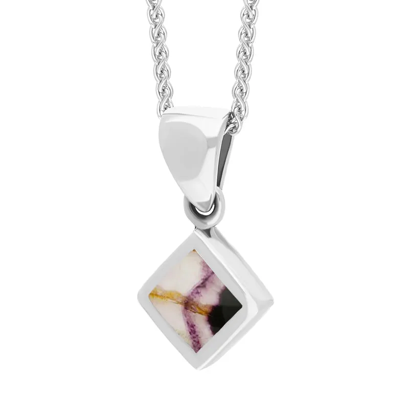 Sterling Silver Blue John Dinky Square Necklace sold by Jura Watches product image thumbnail 2