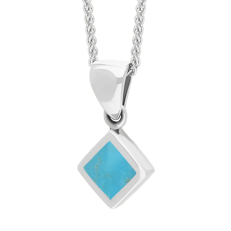 Sterling Silver Turquoise Dinky Square Necklace sold by Jura Watches product image thumbnail 2