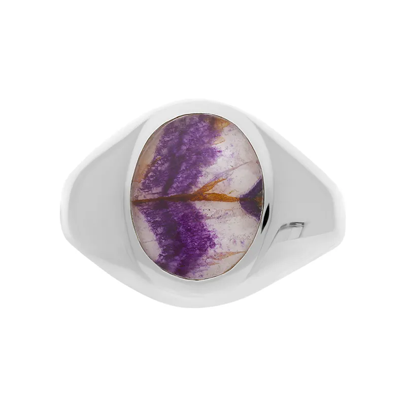 Sterling Silver Blue John Medium Oval Signet Ring sold by Jura Watches product image thumbnail 2