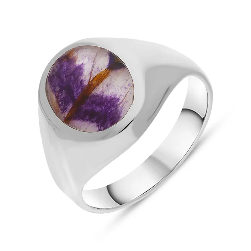 Sterling Silver Blue John Medium Oval Signet Ring sold by Jura Watches