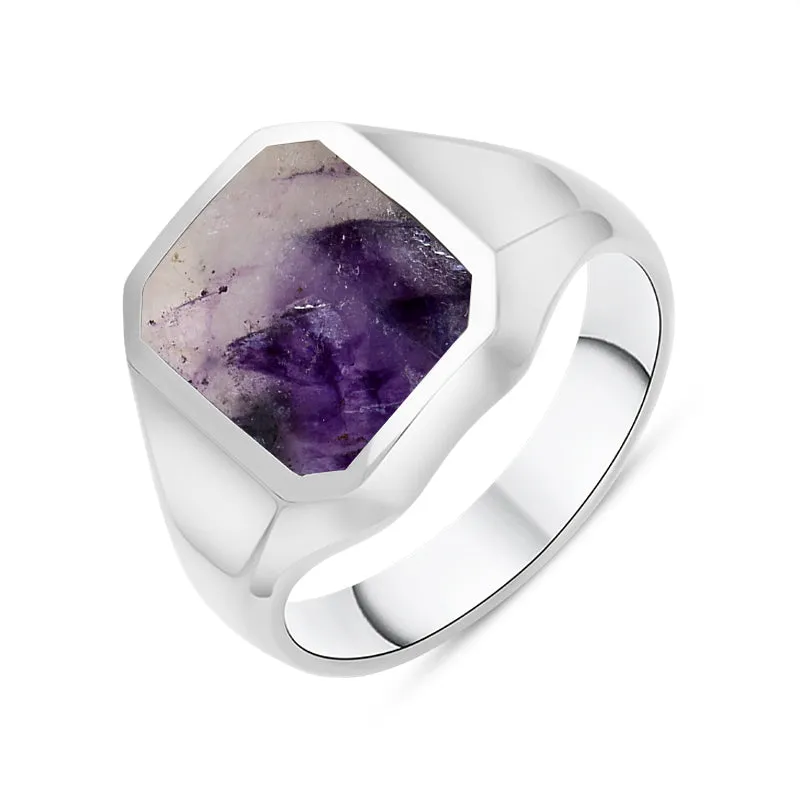 Sterling Silver Blue John Cut Corner Signet Ring sold by Jura Watches