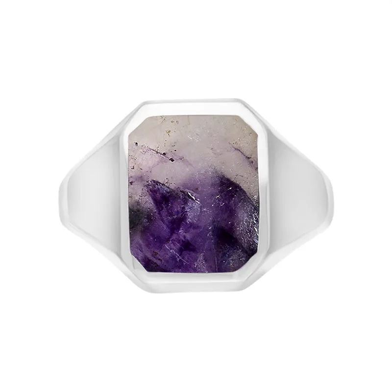 Sterling Silver Blue John Cut Corner Signet Ring sold by Jura Watches product image thumbnail 2