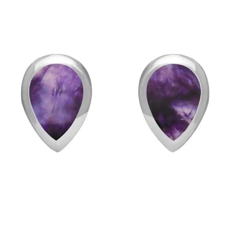 Sterling Silver Blue John Small Teardrop Stud Earrings sold by Jura Watches