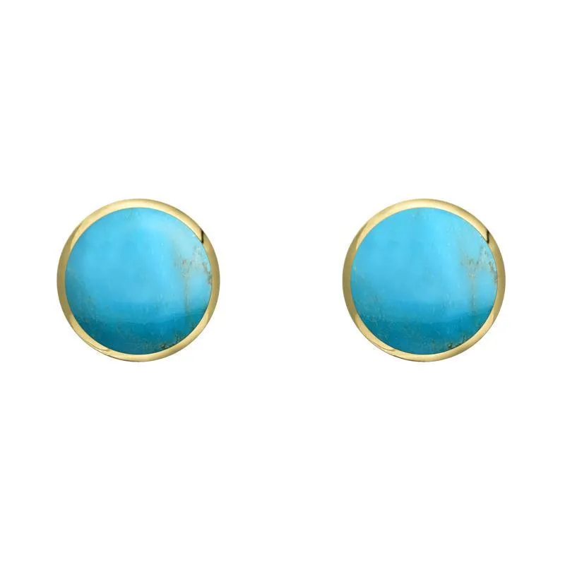 9ct Yellow Gold Turquoise 5mm Classic Small Round Stud Earrings sold by Jura Watches