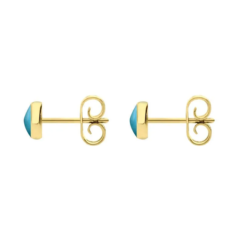 9ct Yellow Gold Turquoise 5mm Classic Small Round Stud Earrings sold by Jura Watches product image thumbnail 2