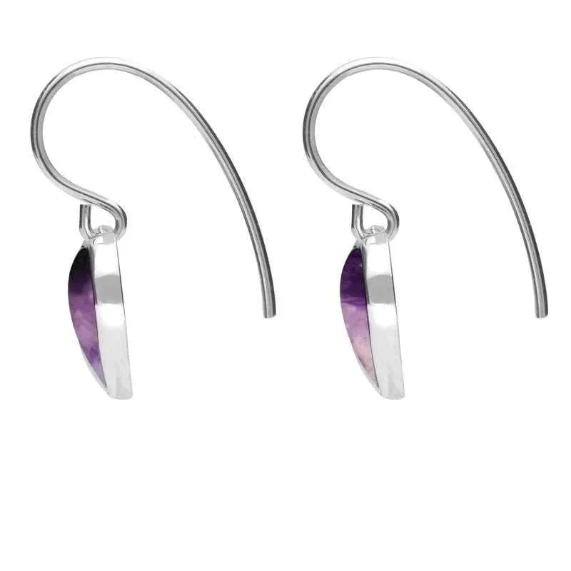 Sterling Silver Blue John Half Stone Heart Hook Earrings sold by Jura Watches product image thumbnail 2