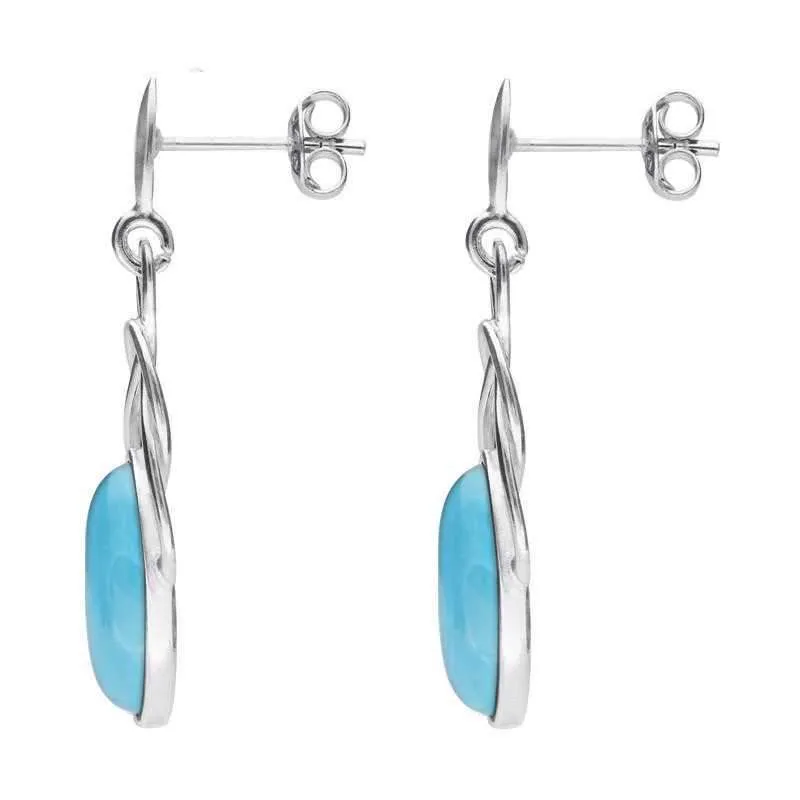 Sterling Silver Turquoise Celtic Twist Drop Stud Earrings sold by Jura Watches product image thumbnail 2