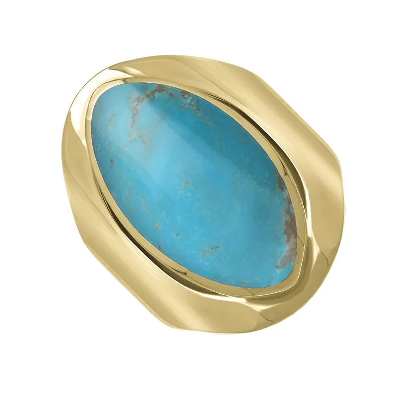 9ct Yellow Gold Turquoise Medium Oval Ring sold by Jura Watches