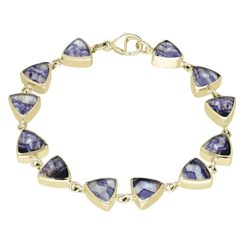9ct Yellow Gold Blue John Curved Triangle Bracelet sold by Jura Watches