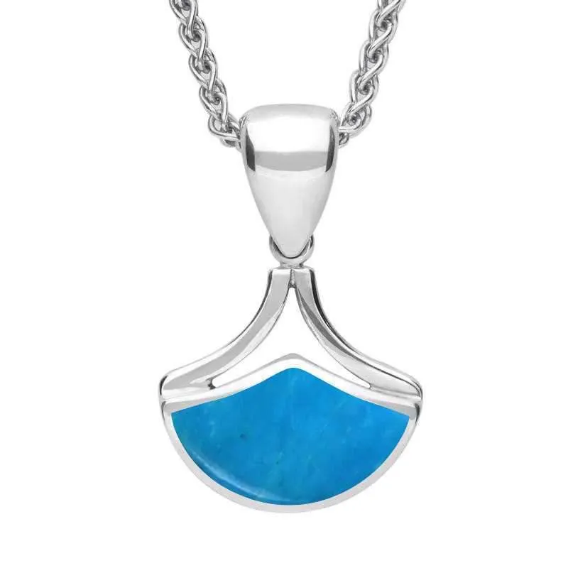 Sterling Silver Turquoise Fan Shaped Necklace sold by Jura Watches