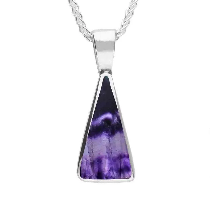 Sterling Silver Blue John Triangle Necklace sold by Jura Watches
