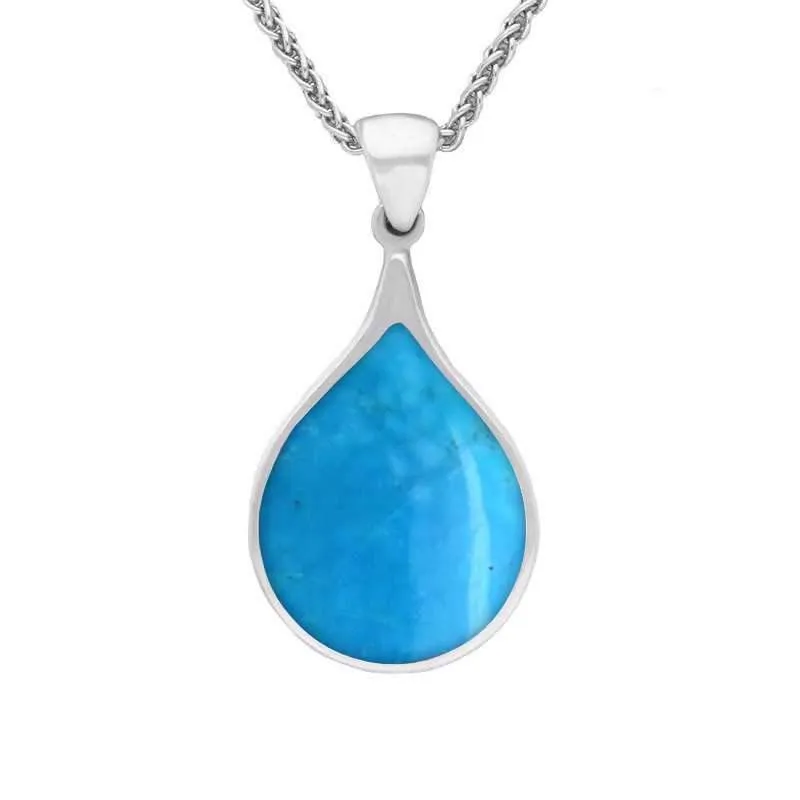 Sterling Silver Turquoise Balloon Shaped Necklace sold by Jura Watches