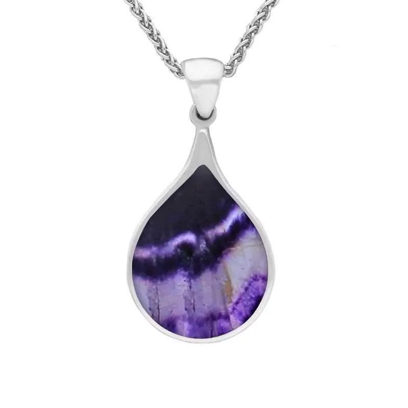 Sterling Silver Blue John Balloon Shaped Necklace sold by Jura Watches