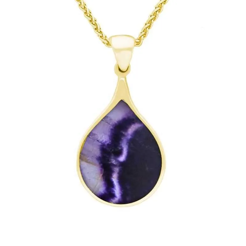 9ct Yellow Gold Blue John Balloon Shaped Necklace sold by Jura Watches