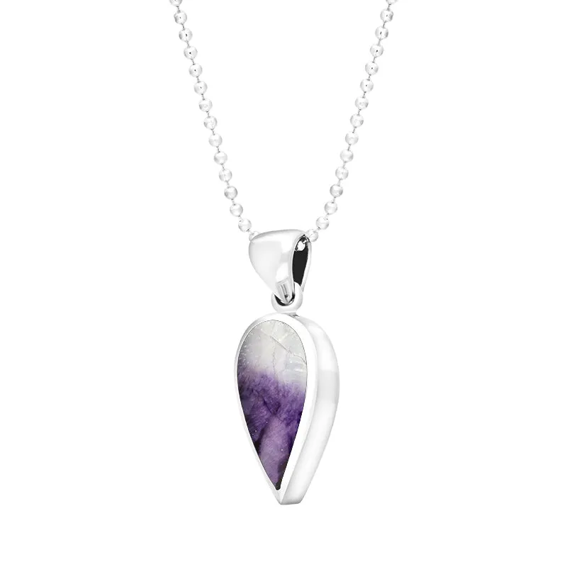 Sterling Silver Blue John Small Upside Down Pear Necklace sold by Jura Watches product image thumbnail 2