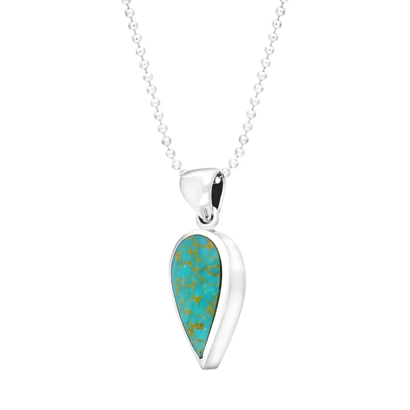 Sterling Silver Turquoise Small Upside Down Pear Necklace sold by Jura Watches product image thumbnail 2