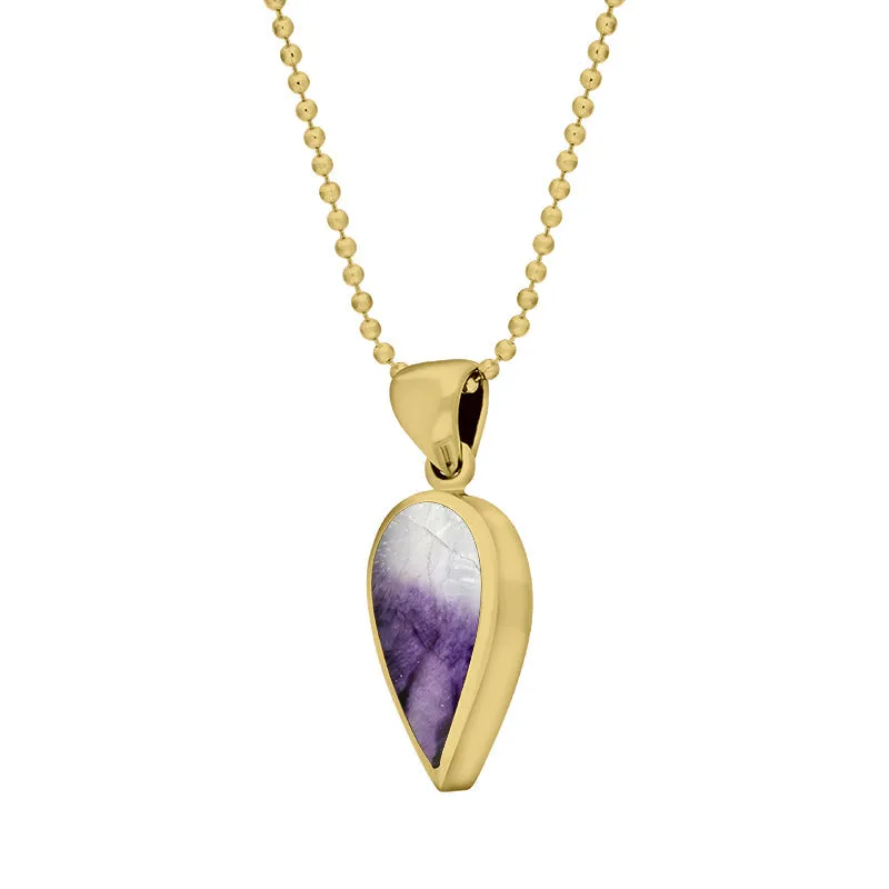 9ct Yellow Gold Blue John Small Upside Down Pear Necklace sold by Jura Watches product image thumbnail 2